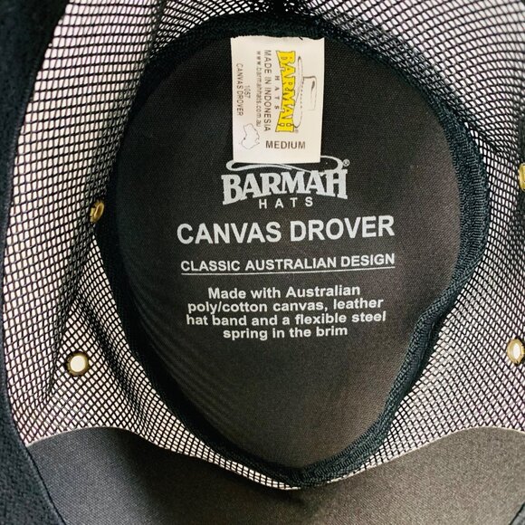 Barmah Hats Canvas Drover Size M Black Australian Cowboy Fish Hike Unisex Gift - Picture 2 of 13